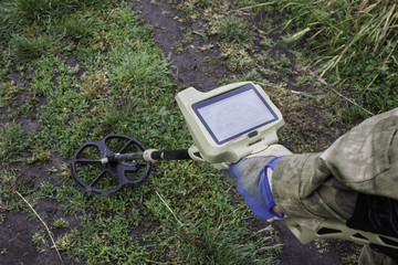 metal detector in use