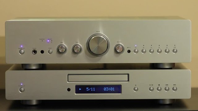 Cd player playing a disc