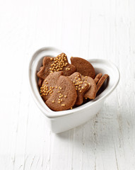 gingerbread cookies in white bowl