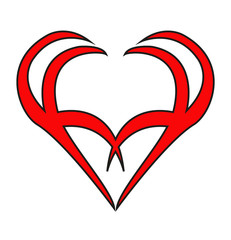 Vector illustration of a tribal tattoo heart, cuore tribale vettoriale per tatuaggio