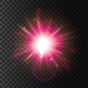 Shining star light. Lens flare sparkling effect