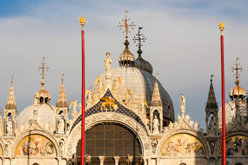 St.Mark cathedral detail with sunset light