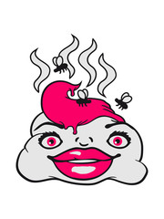 Girl woman female sexy hot hot girl fly stink shit poison heap smell smelly urchin comic cartoon