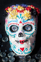 Coloful decorated sugar skull for Day of the Dead 