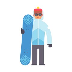 Skiing snowboard man vector.