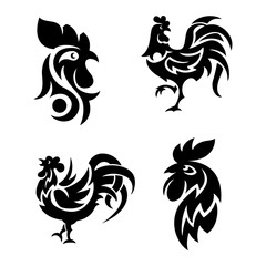 Rooster logo icons vector illustration