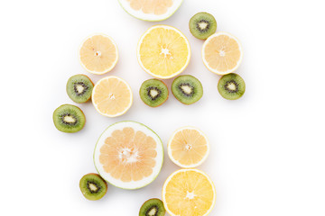 Fruit food citrus slice, orange, lemon background.