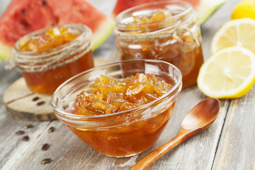 Watermelon jam with lemon