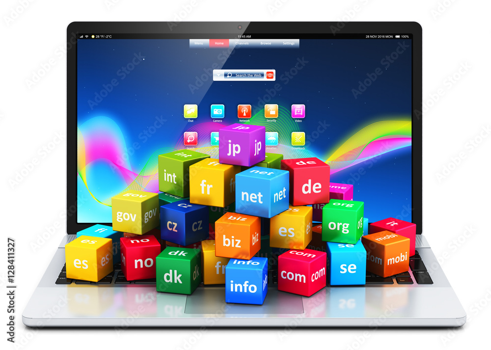 Poster internet and domain names concept
