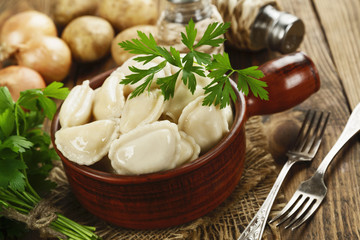 Vareniki with potato and onions