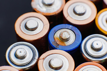 Energy abstract background of colorful batteries.