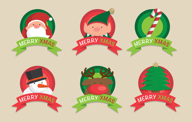 Christmas cute icons, elements and illustrations