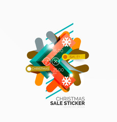 Vector Geometric Christmas Sale Stickers