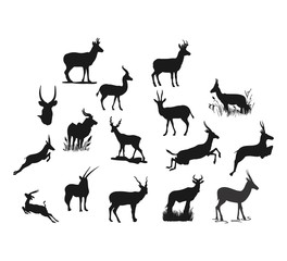 Deer Vector Silhouette Sets