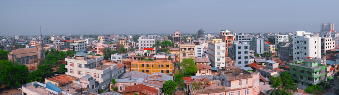 Panorama of Mandalay city, Myanmar, Southeast Asia