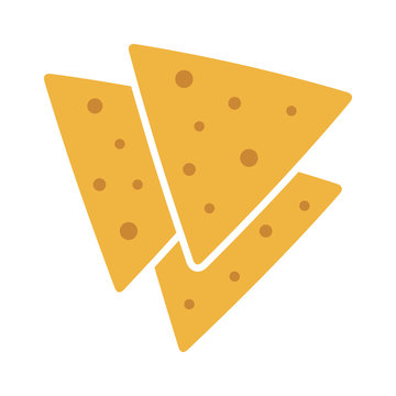 Tortilla chips or nachos tortillas flat color icon for apps and websites