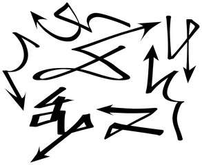 Set of graffiti arrows