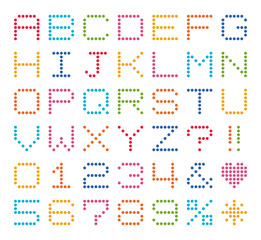 アルファベット　丸　ドット