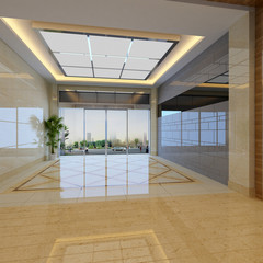 rendering empty lobby interior.