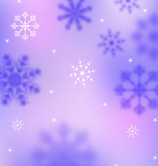 Winter Wallpaper with Snowflakes, Blurred Banner