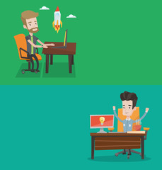 Two business banners with space for text.