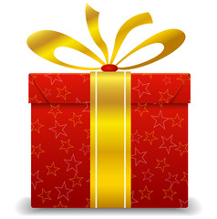 red gift on white background
