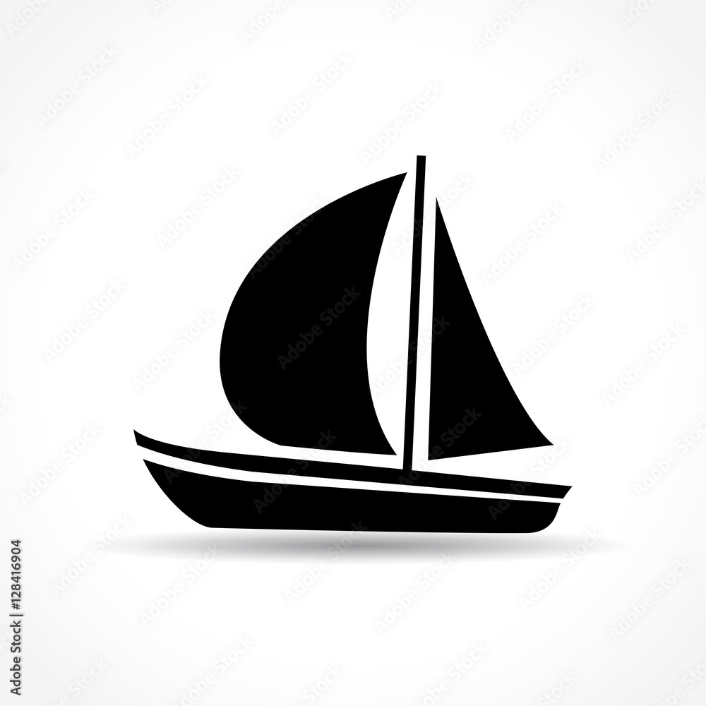 Poster boat icon on white background