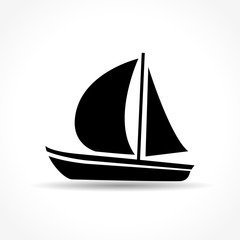 boat icon on white background