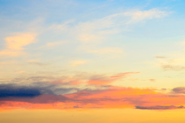 A landscape of sunset sky with clouds