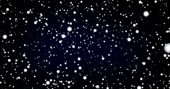 Big Bang Balls or Particles Floating Apart Through Open Space Educational 3D Rendered Animation