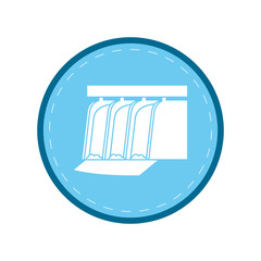 hydroelectric station plant water dam blue circle vector illustration eps 10