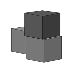 Block toy icon. Childhood play game and object theme. Isolated design. Vector illustration