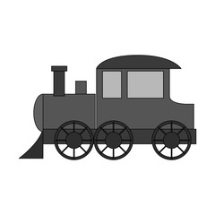Fototapeta na wymiar Train toy icon. Childhood play game and object theme. Isolated design. Vector illustration