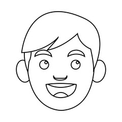 Boy cartoon head icon. Kid childhood little and people theme. Isolated design. Vector illustration