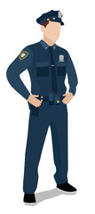 Police officer on a white background. Flat illustration
