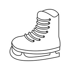 Ice skate icon. Winter sport hobby and recreation theme. Isolated design. Vector illustration