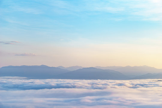 Fototapeta Morning sky and fog