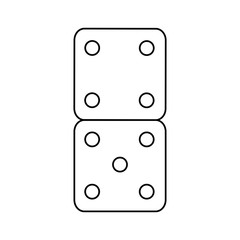 Dice toy icon. Childhood play game and object theme. Isolated design. Vector illustration