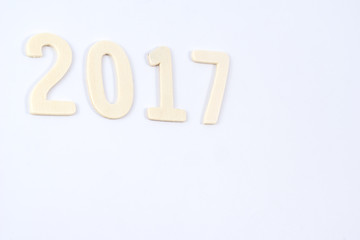 Wooden letter of Happy New Year 2017