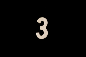 Wooden number from 1 through 9