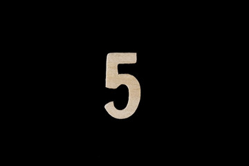 Wooden number from 1 through 9