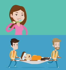 Two medical banners with space for text.