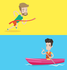 Two sport banners with space for text.