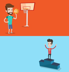 Two sport banners with space for text.