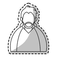 Man with jacket icon. Winter cloth fashion clothing and warm theme. Isolated design. Vector illustration