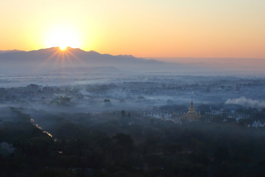 Sunrise at Mandalay hill