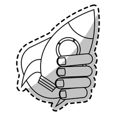 Rocket toy icon. Childhood play game and object theme. Isolated design. Vector illustration