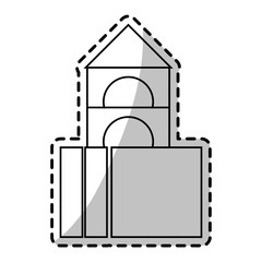 Castle toy icon. Childhood play game and object theme. Isolated design. Vector illustration