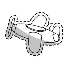 Airplane toy icon. Childhood play game and object theme. Isolated design. Vector illustration