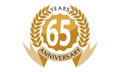 65 Years  Ribbon Anniversary 